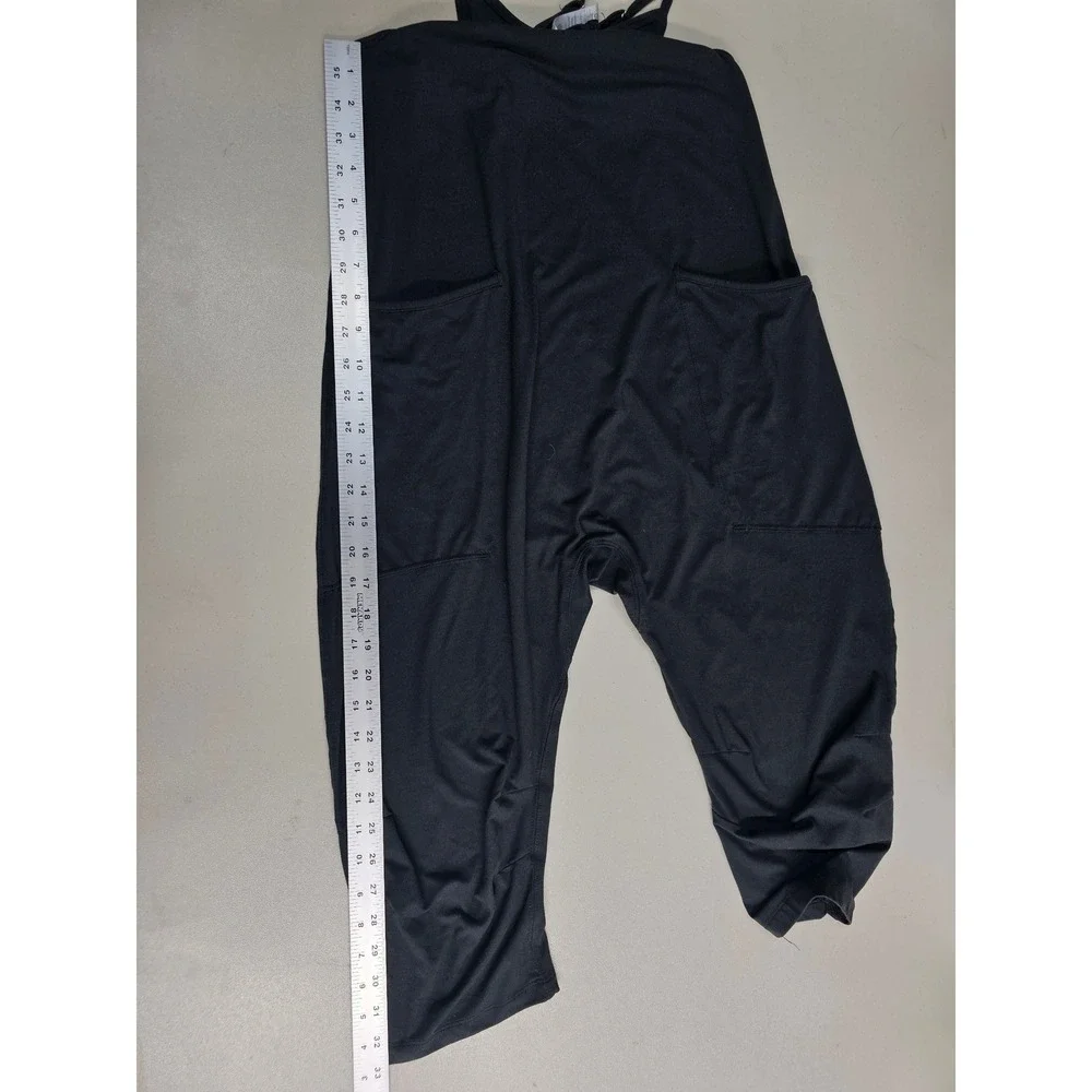 Fornia Los Angeles Kids Black Harem Jumpsuit Adjustable Straps Size M 10 Pockets